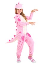 Girl's Pink Dinosaur Onesie Alt 2