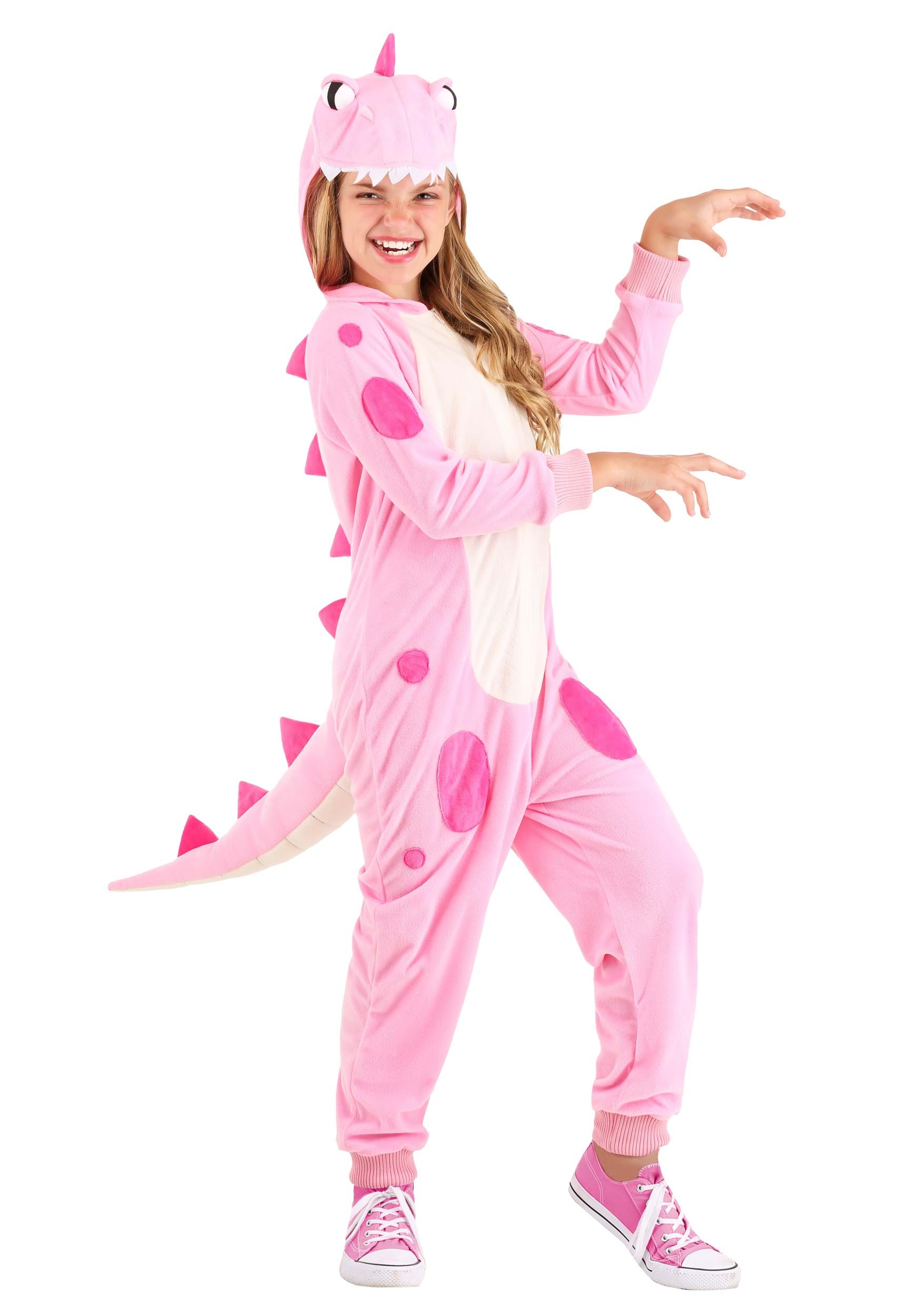 Photos - Fancy Dress FUN Costumes Pink Dinosaur Girl's Onesie Pink FUN0739CH