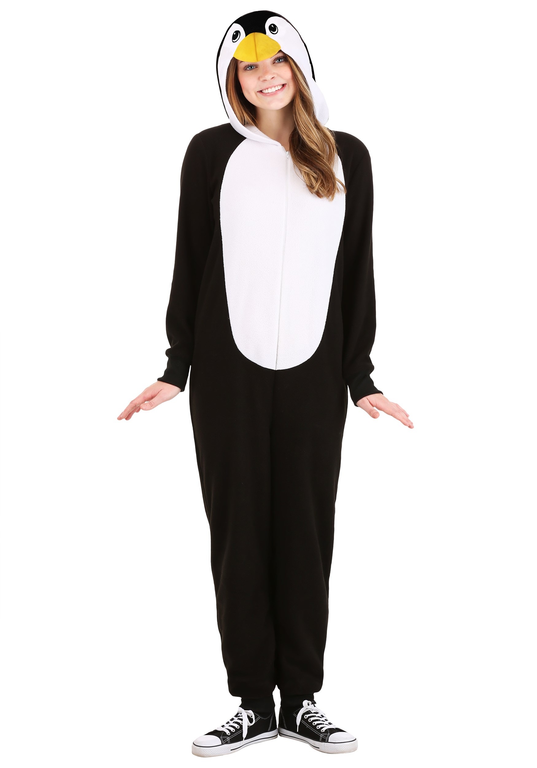 Photos - Fancy Dress FUN Costumes Exclusive Adult Pajama Penguin Costume Black/White/Ye