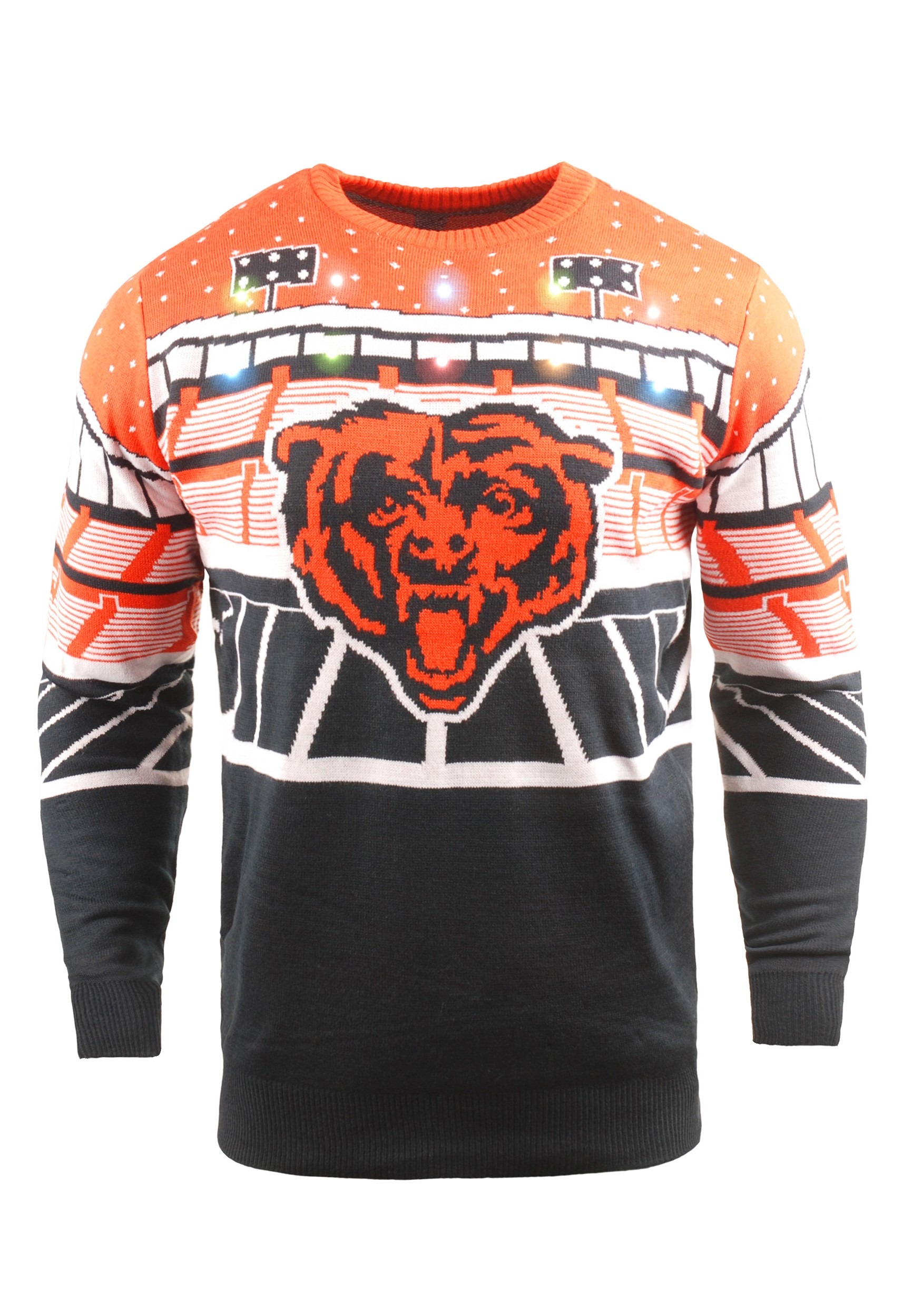 LED Light Up XMAS Strick Pullover NFL Chicago Bears