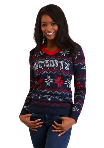New England Patriots Women's Light Up Ugly Christmas Update 