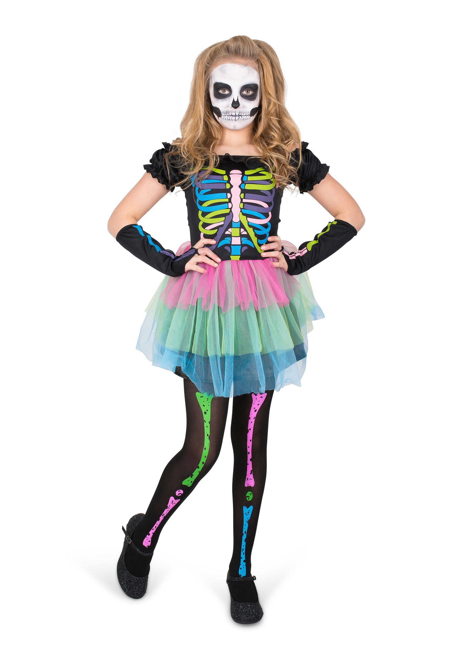 Rainbow Skeleton Costume for Girls