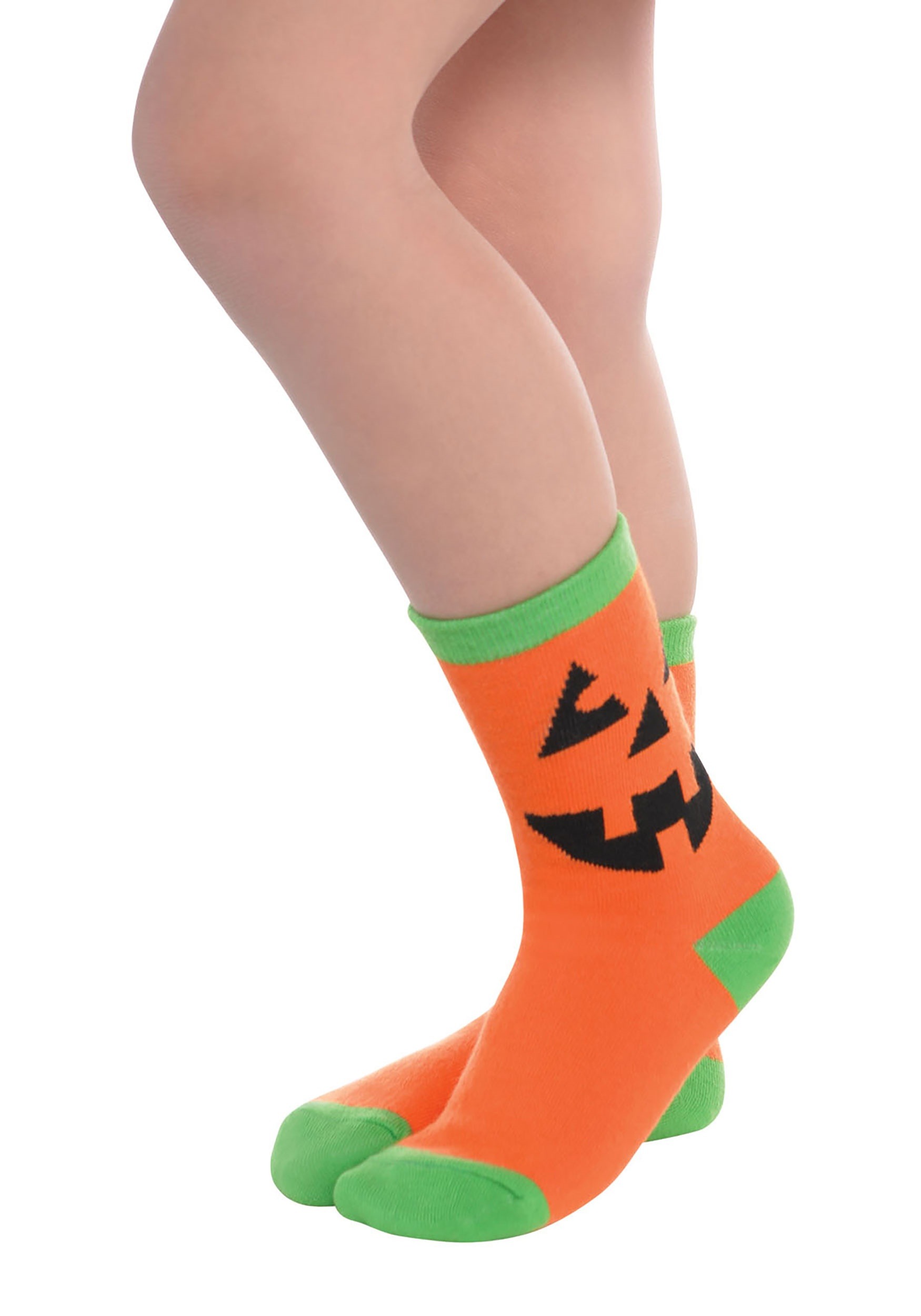 Jack-O-Lantern Pumpkin Crew Socks Adults