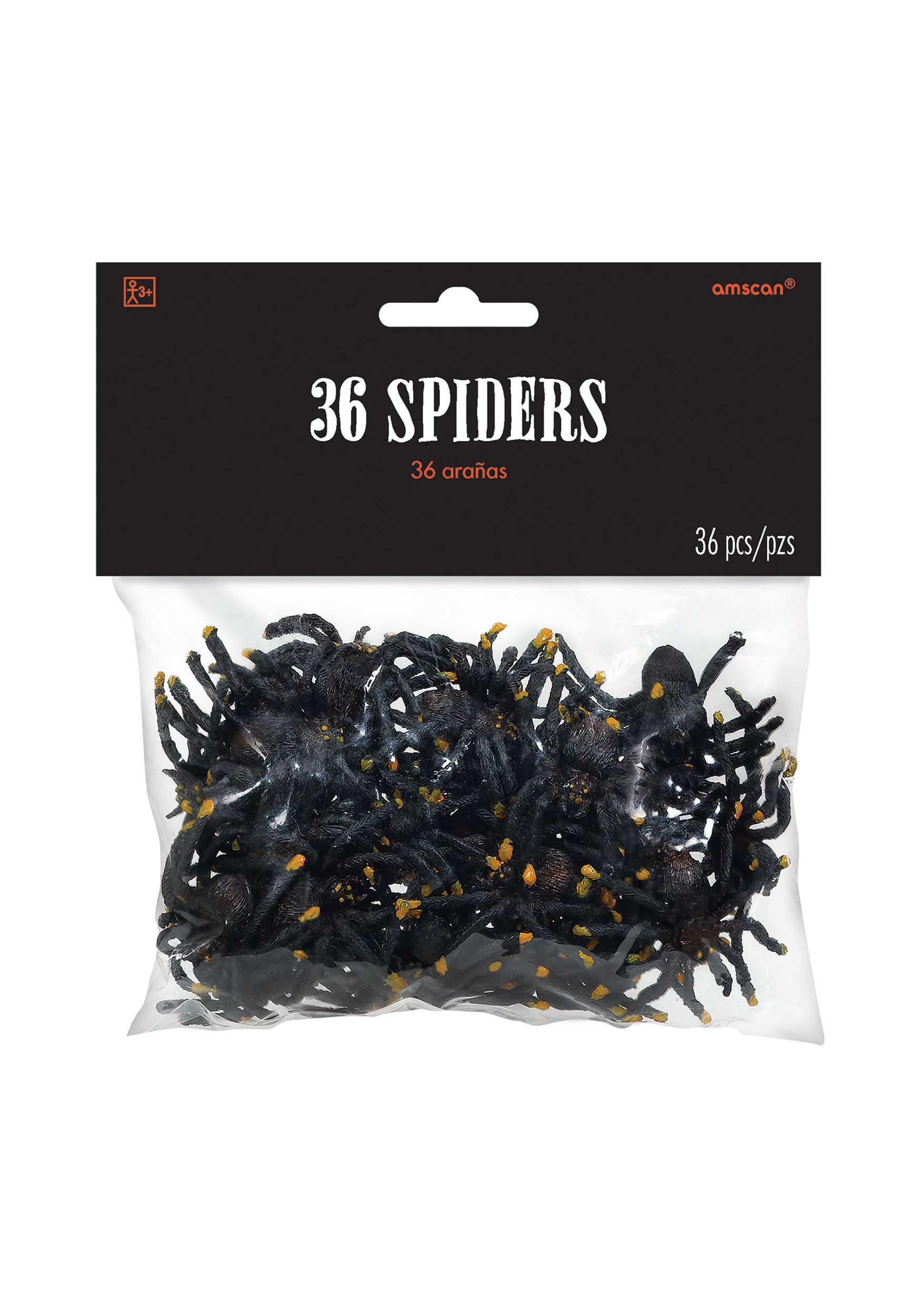 Bag of 36 Plastic Spiders