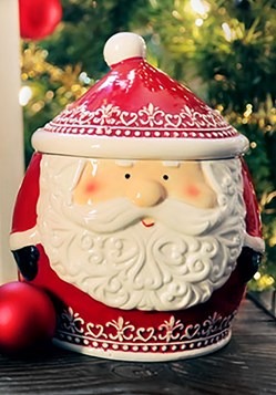 Nordic Pattern Santa Cookie Jar upd