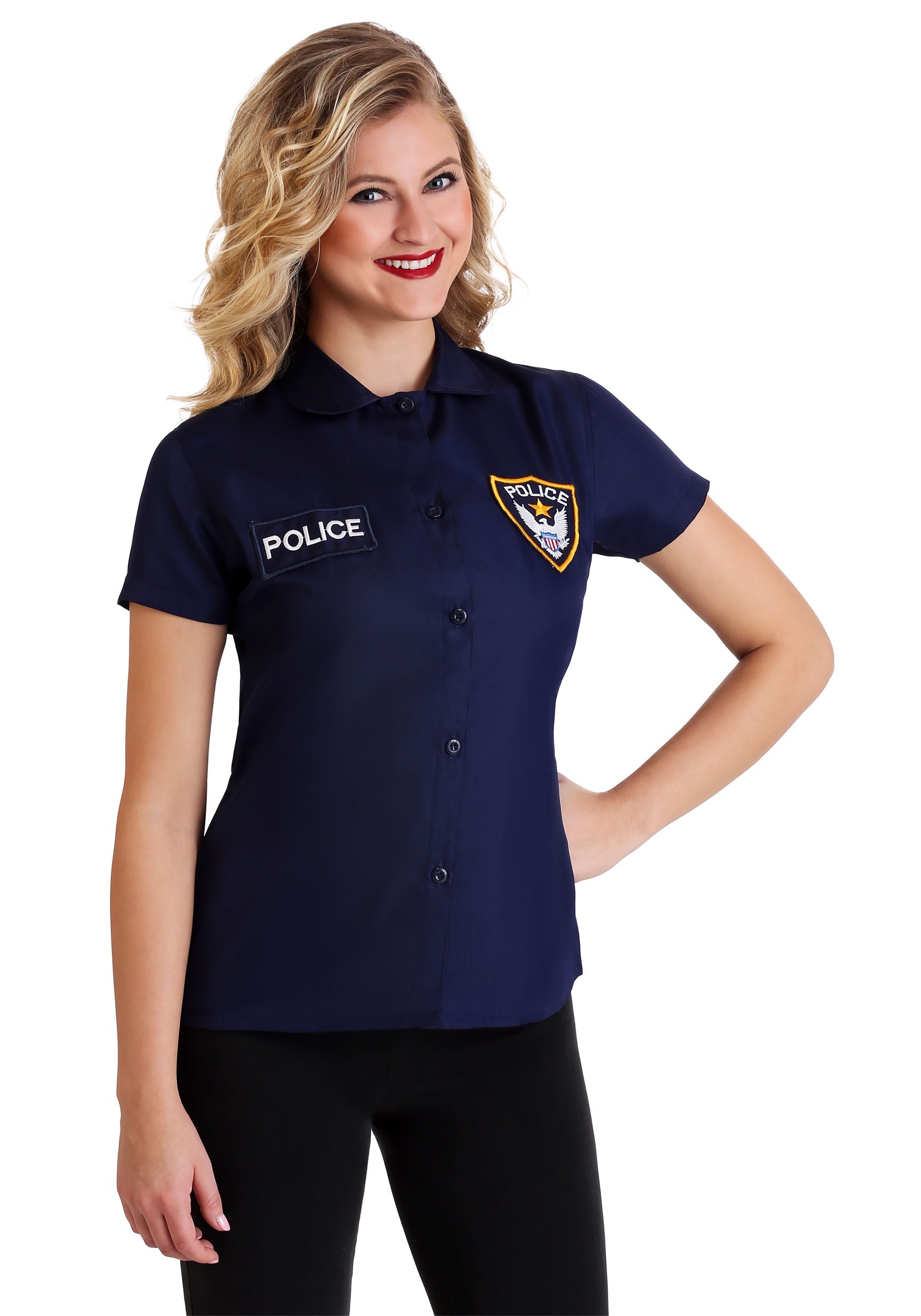 Photos - Fancy Dress Police FUN Costumes  Shirt for Women Blue/Yellow/White FUN9206AD 