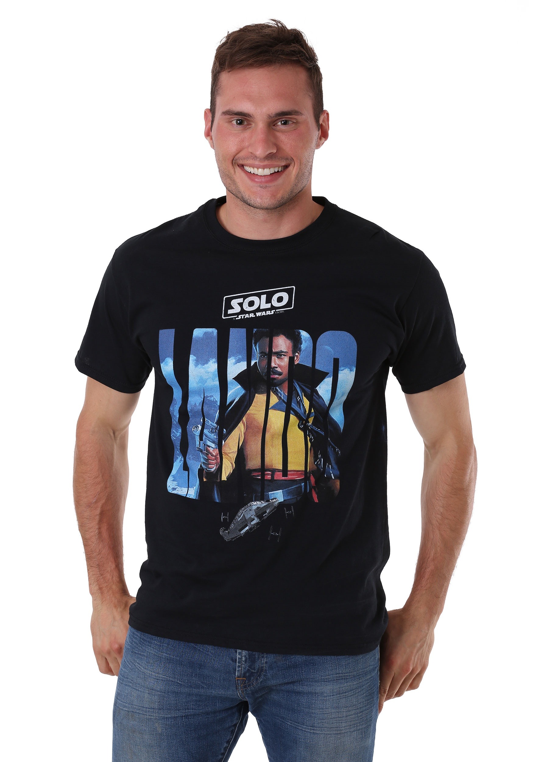 Star Wars Men's Han Solo Movie Logo Graphic Licensed T-Shirt Size 2XL Black New 