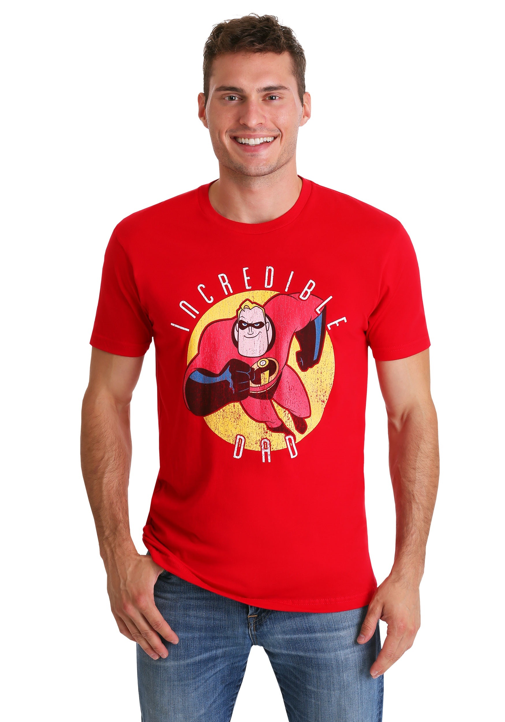 Mens Pixars Incredibles Incredible Dad Red T-Shirt