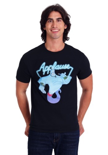 Men's Disney's Aladdin Genie Applause Black T-Shirt
