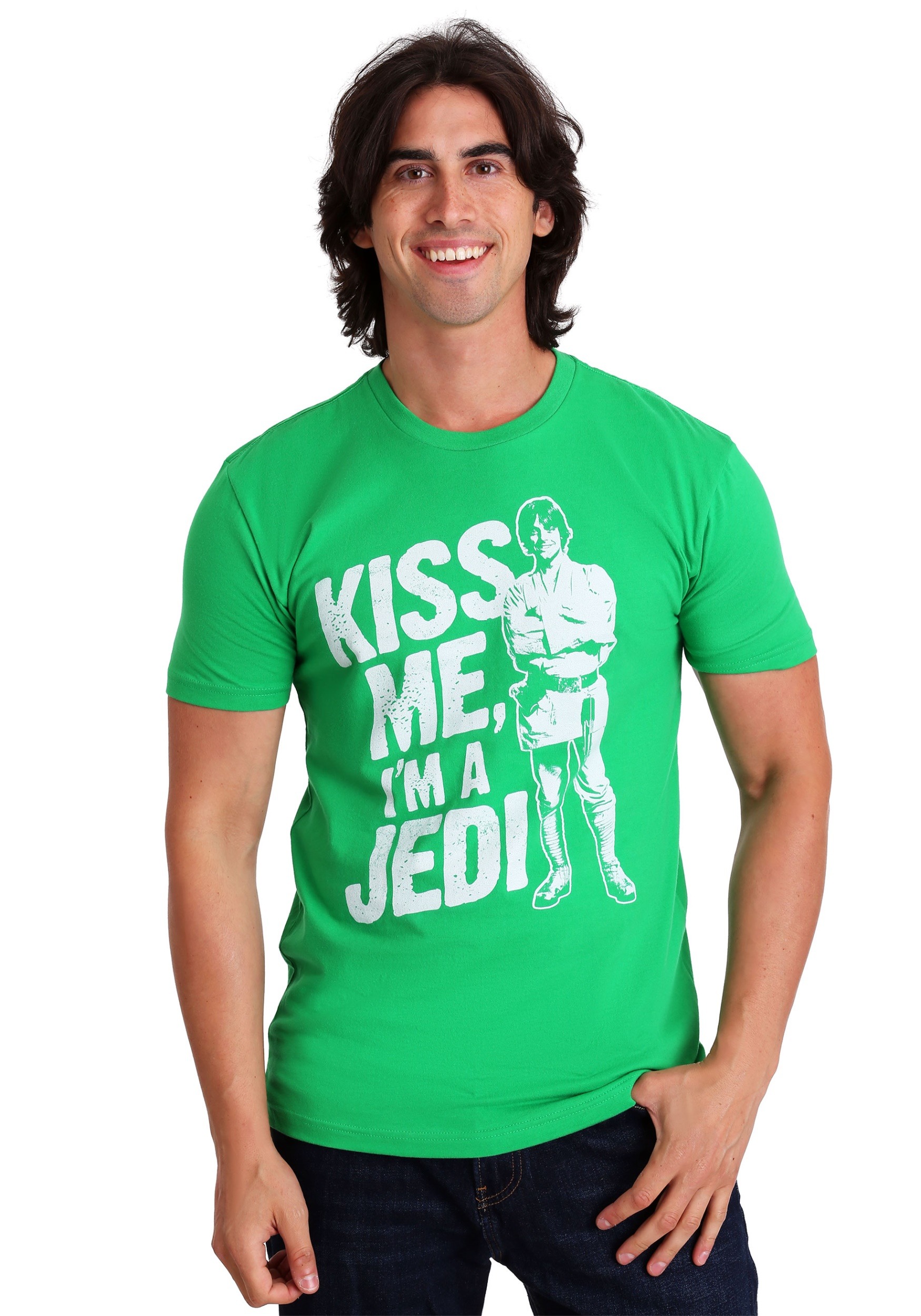 Mens Kiss Me Im a Jedi Star Wars Saint Patricks Day T-Shirt