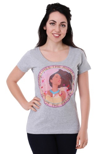 Women's Disney's Pocahontas Right Path Heather Gray Scoop Ne