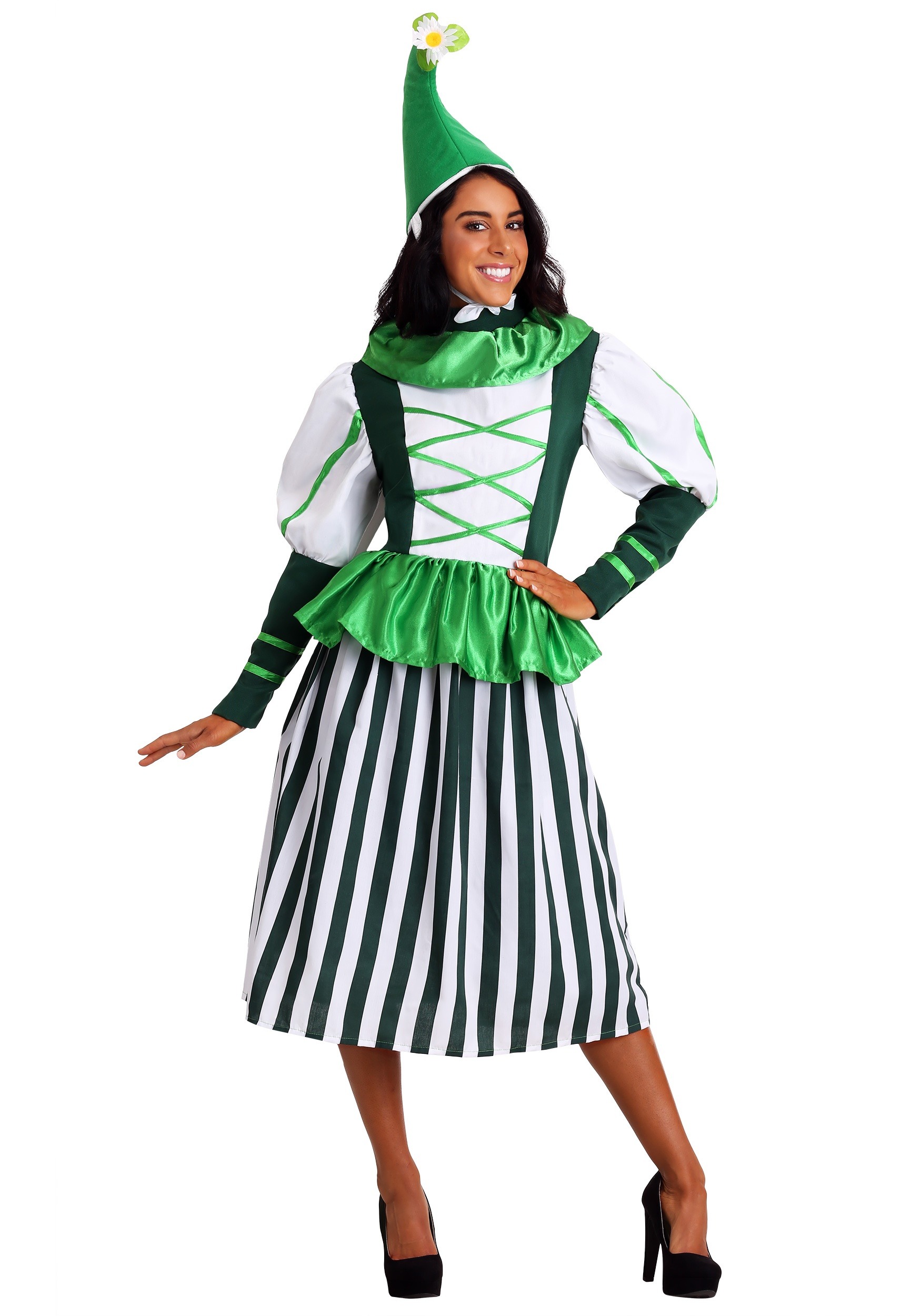 Photos - Fancy Dress Deluxe FUN Costumes Plus Size Womens  Munchkin Costume Green/White FUN3 