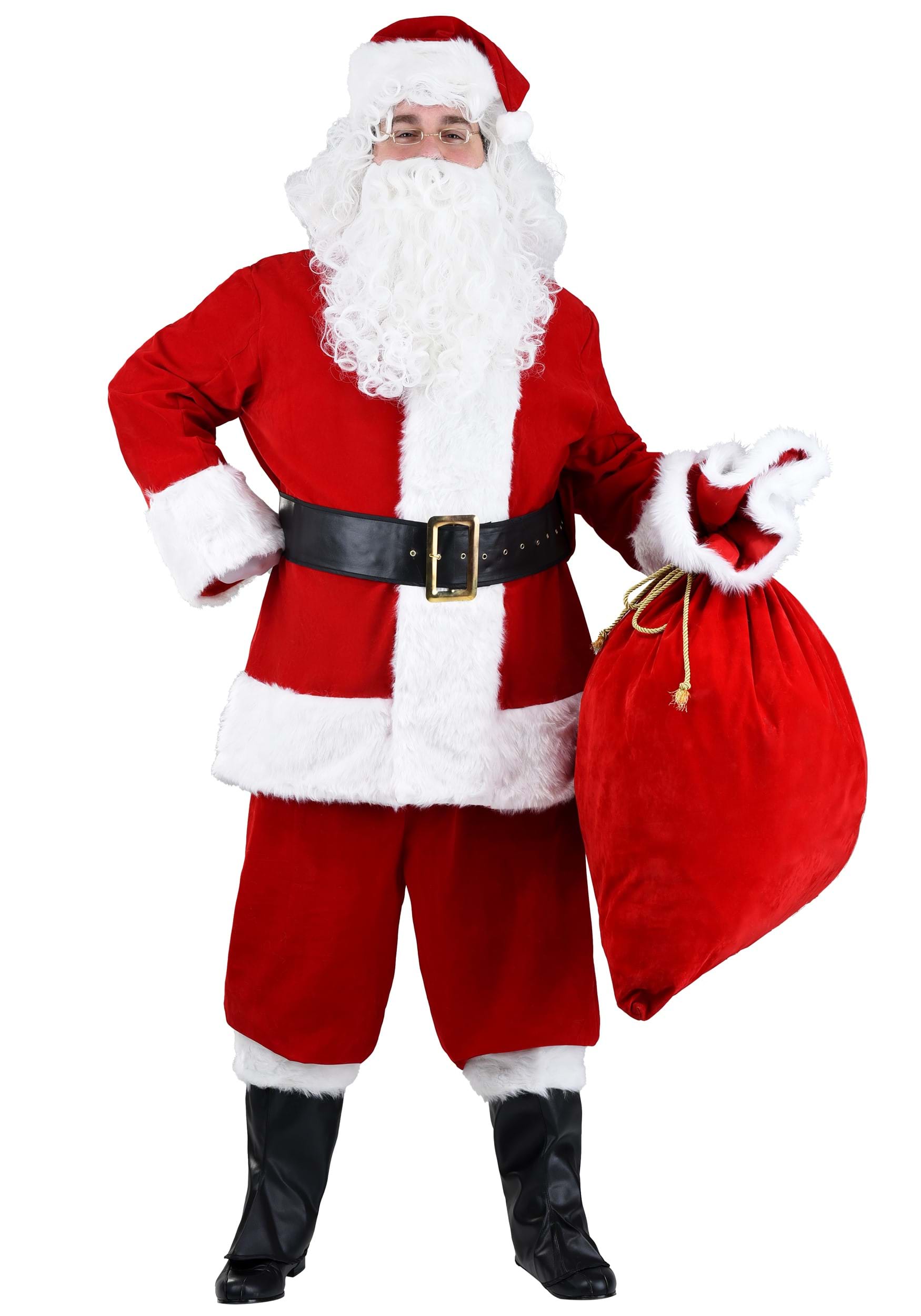 Adult Regal Plush DELUXE SANTA CLAUSE Suit Christmas Costume Festive 8pc XM-4568 