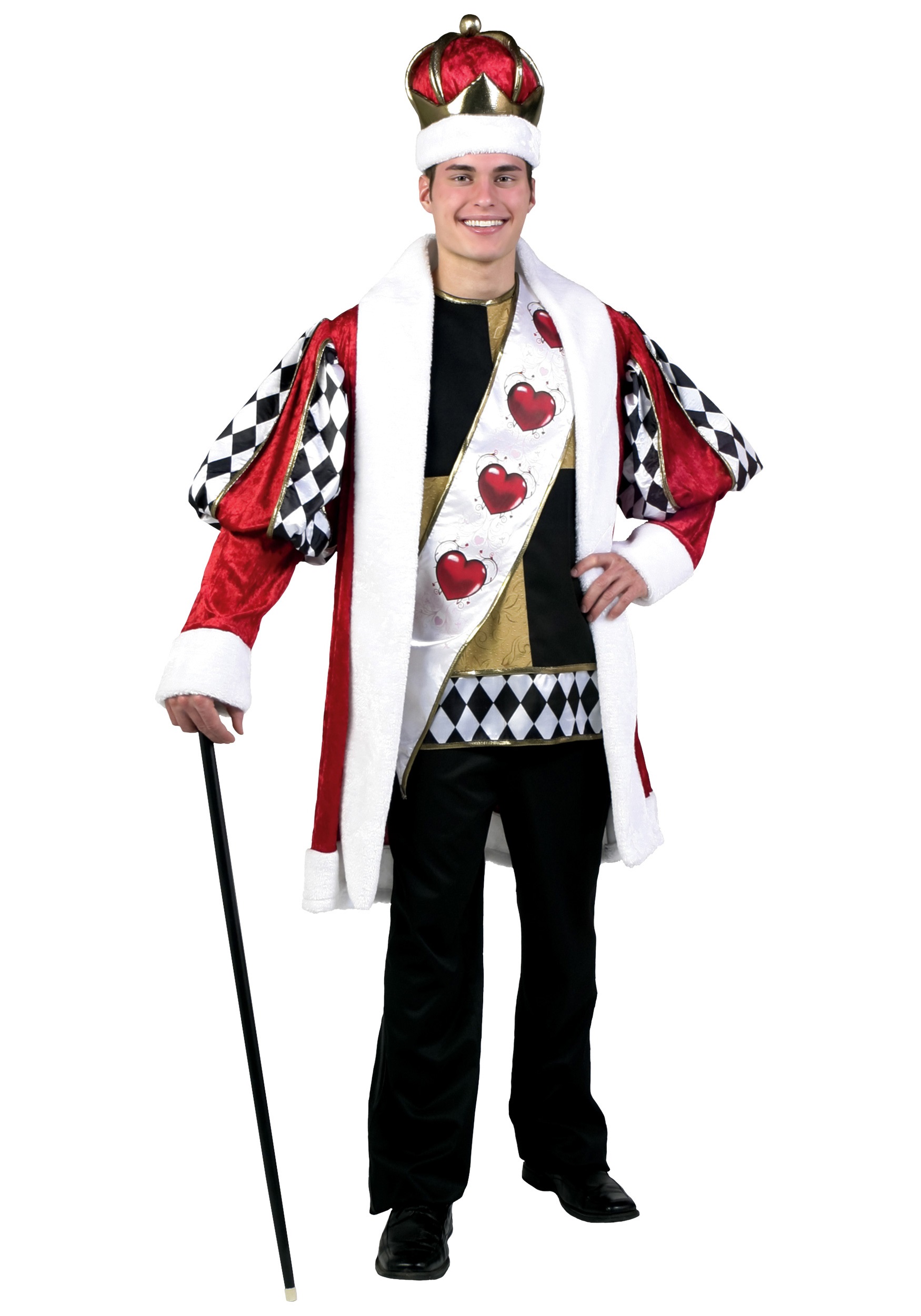Photos - Fancy Dress Deluxe FUN Costumes Men's Plus Size King of Hearts Costume Red FUN2053PL 