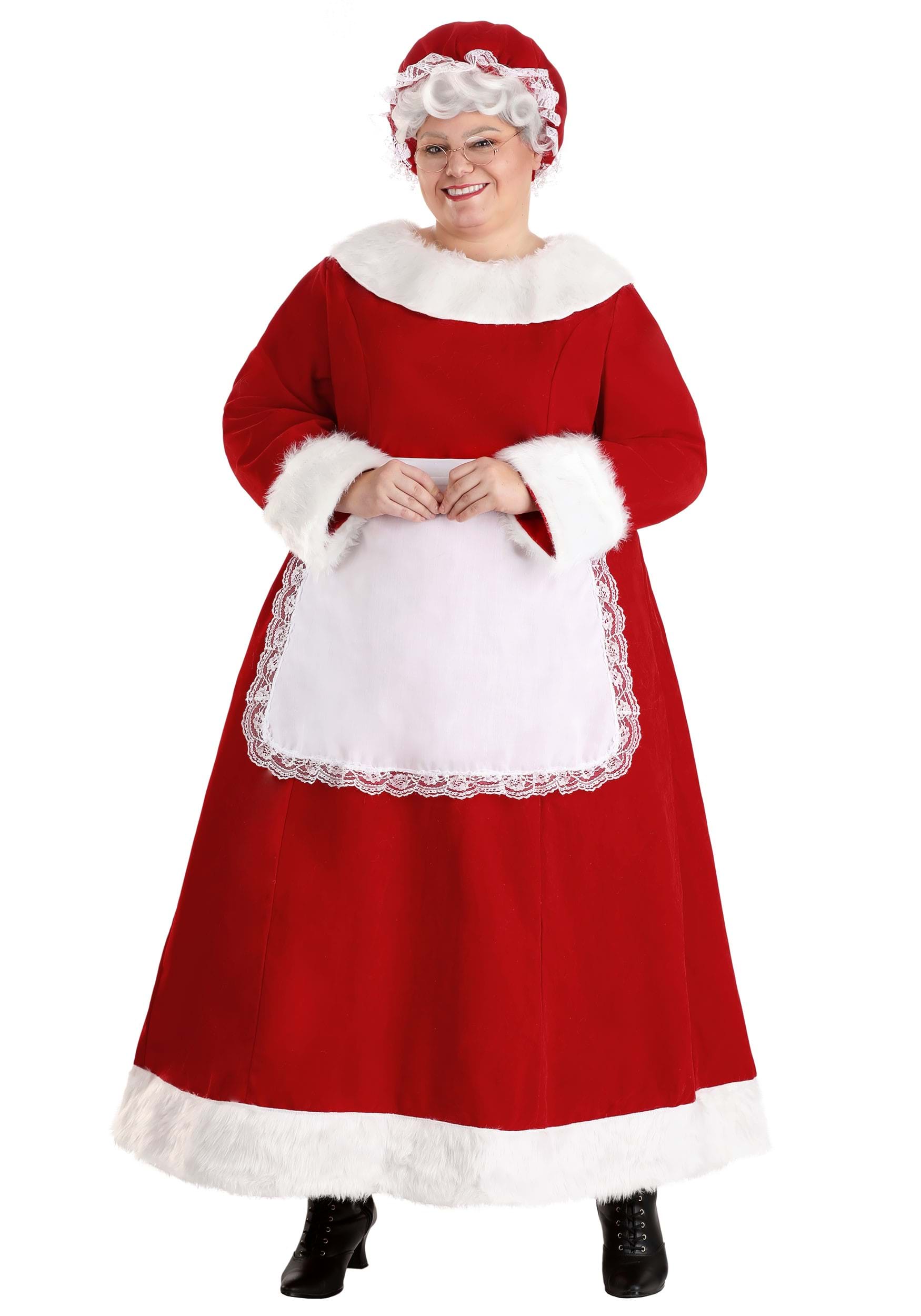 Photos - Fancy Dress Deluxe FUN Costumes Plus Size Mrs. Claus Costume for Women Red FUN2056PL 