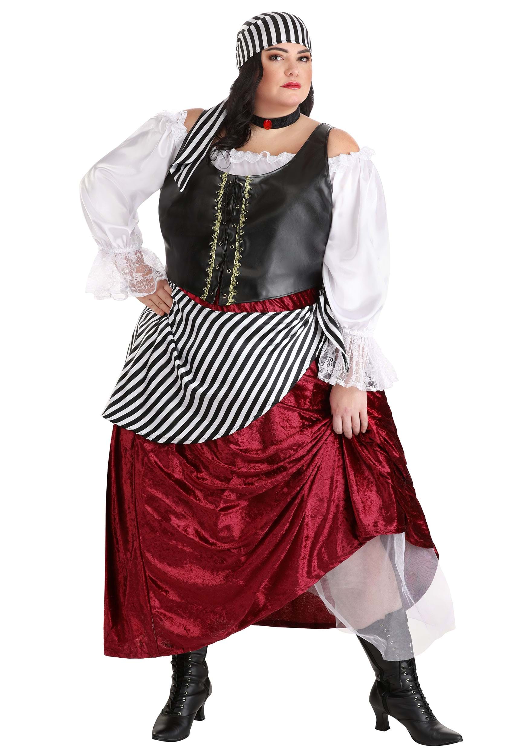 Photos - Fancy Dress Deluxe FUN Costumes  Pirate Wench Plus Size Costume for Women | Pirate Dres 