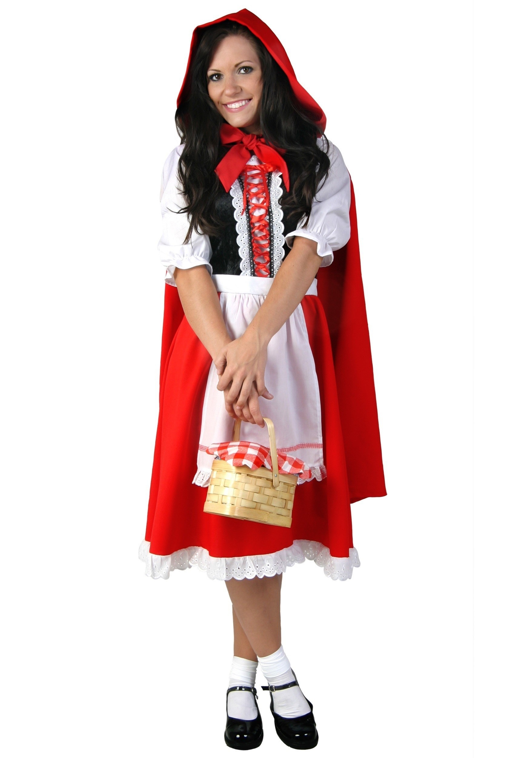 Photos - Fancy Dress Winsun Dress FUN Costumes Women's Plus Size Red Riding Hood Costume Dress Red/White 