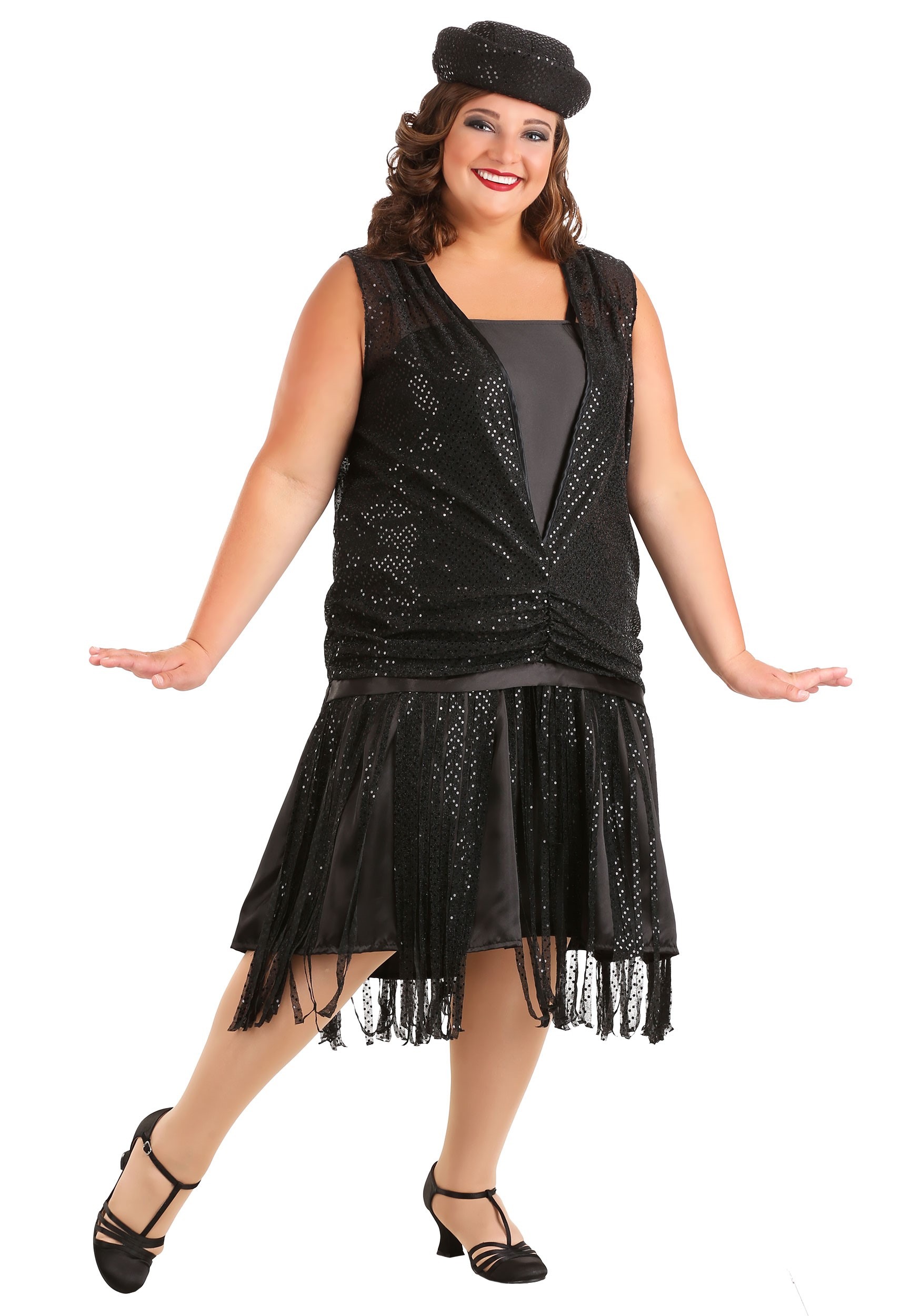 Black Jazz Flapper Plus Size Costume for Women | Exclusive