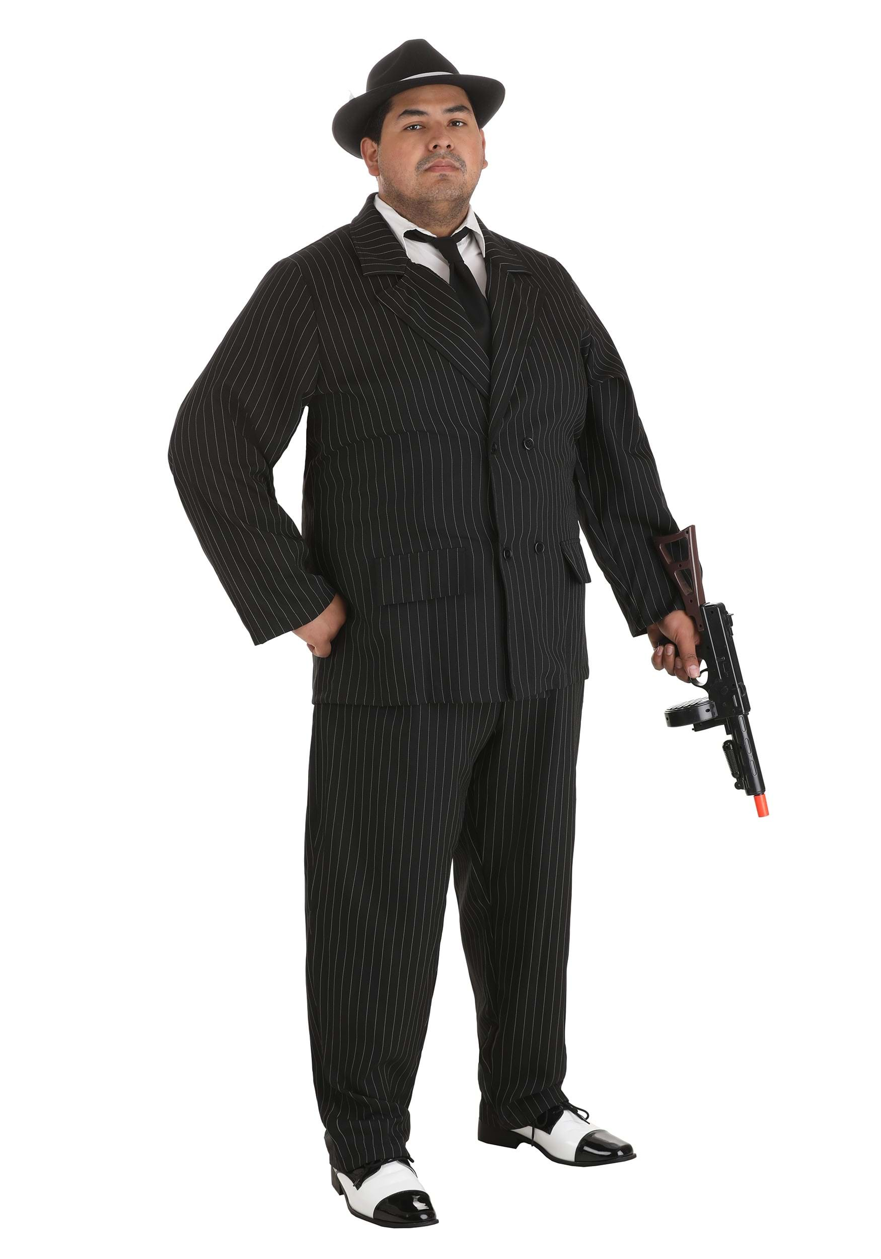 Deluxe Gangster Plus Size Costume for Men | Mobster Costume