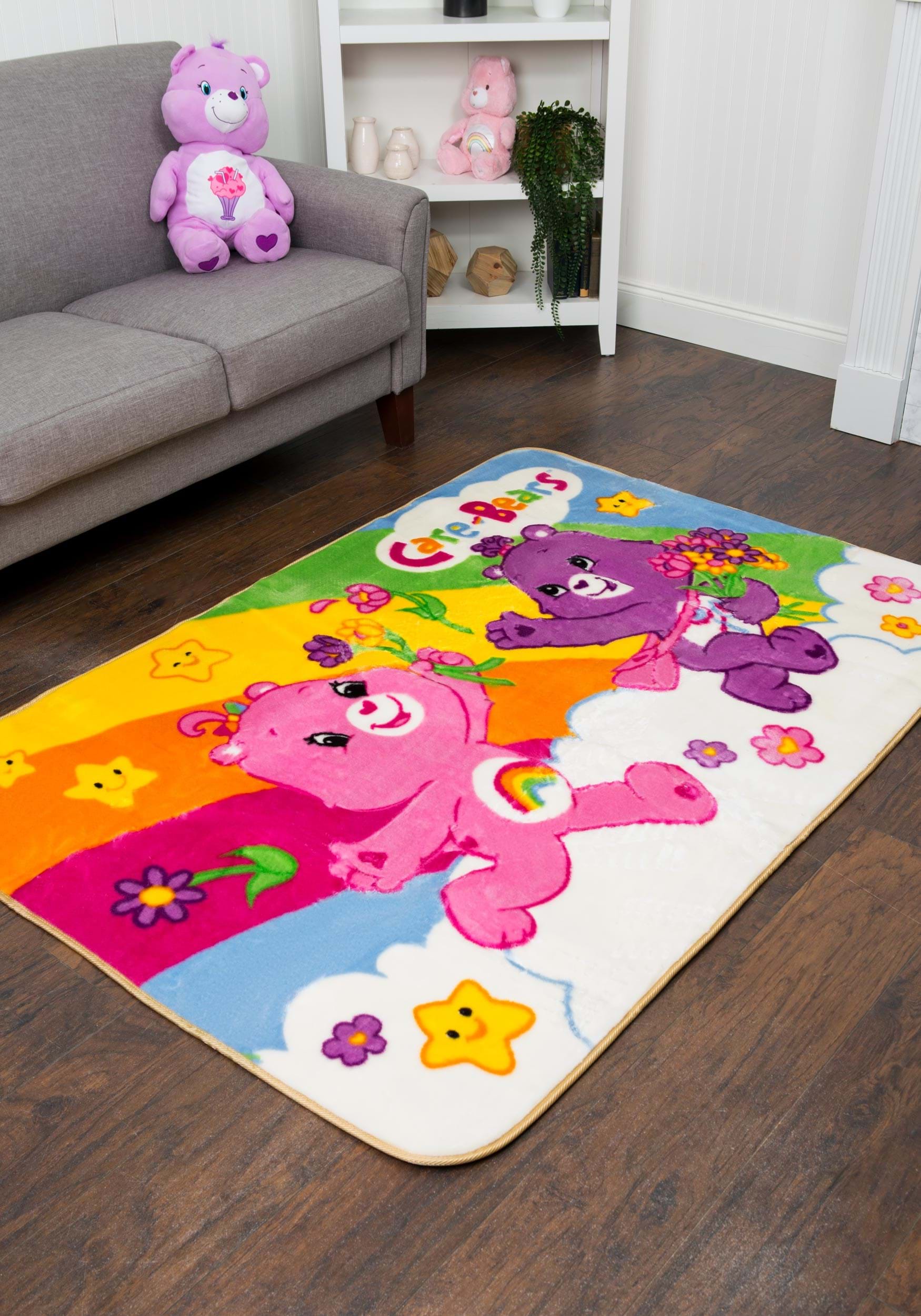 pink care bear with rainbow