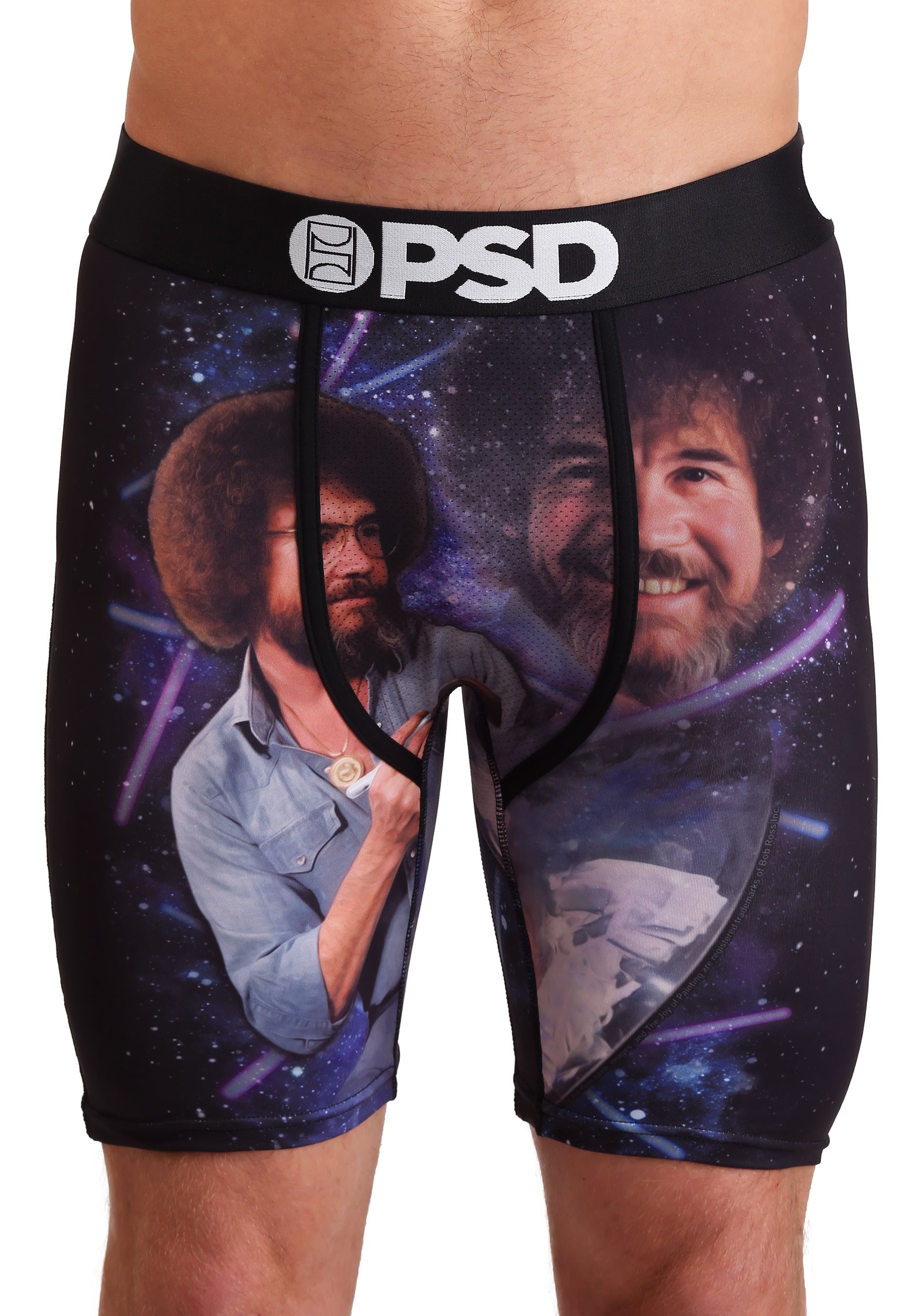 Download PSD Underwear- Bob Ross Lazer Bob Men's Black Boxer Briefs