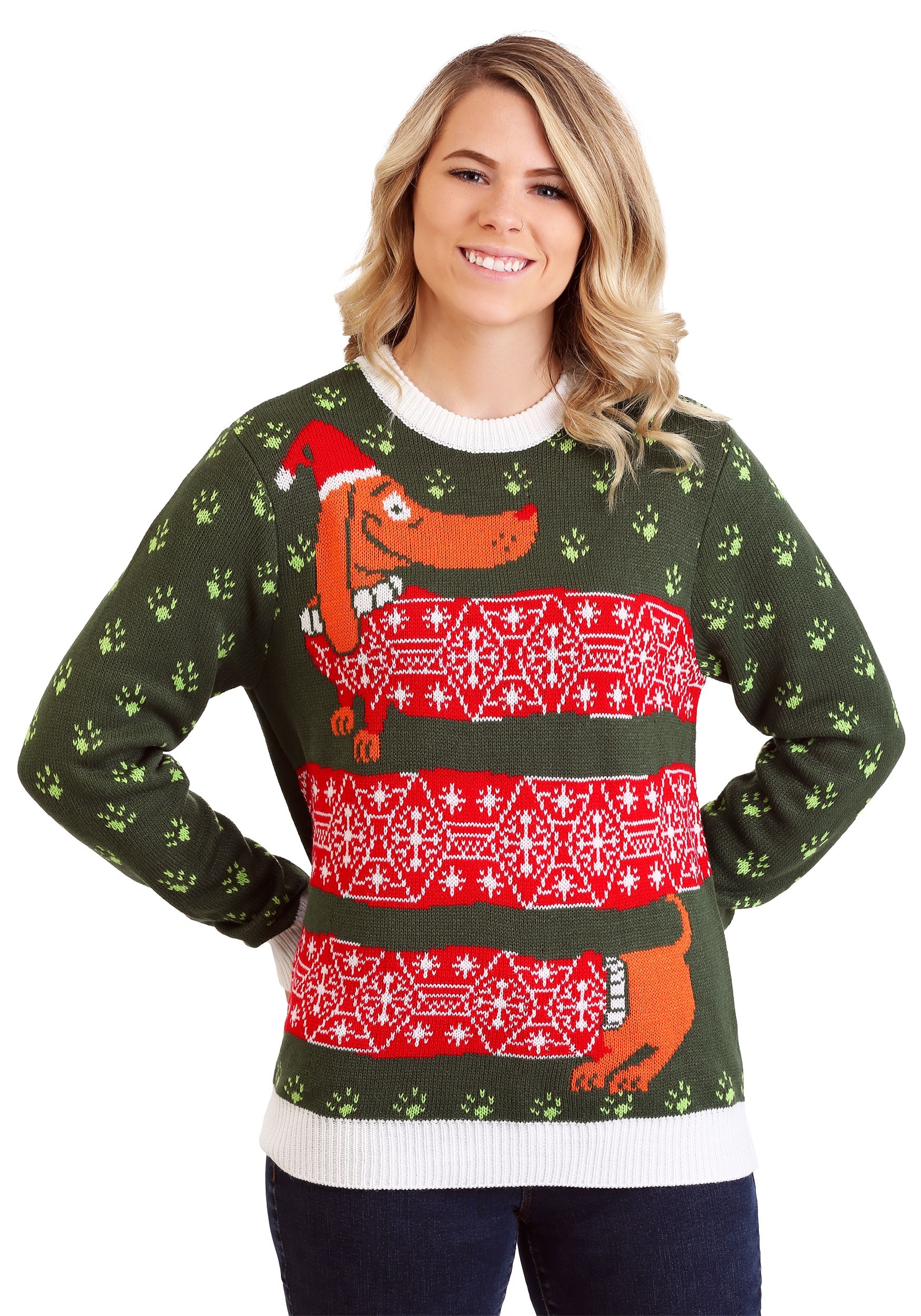 wiener dog ugly christmas sweater