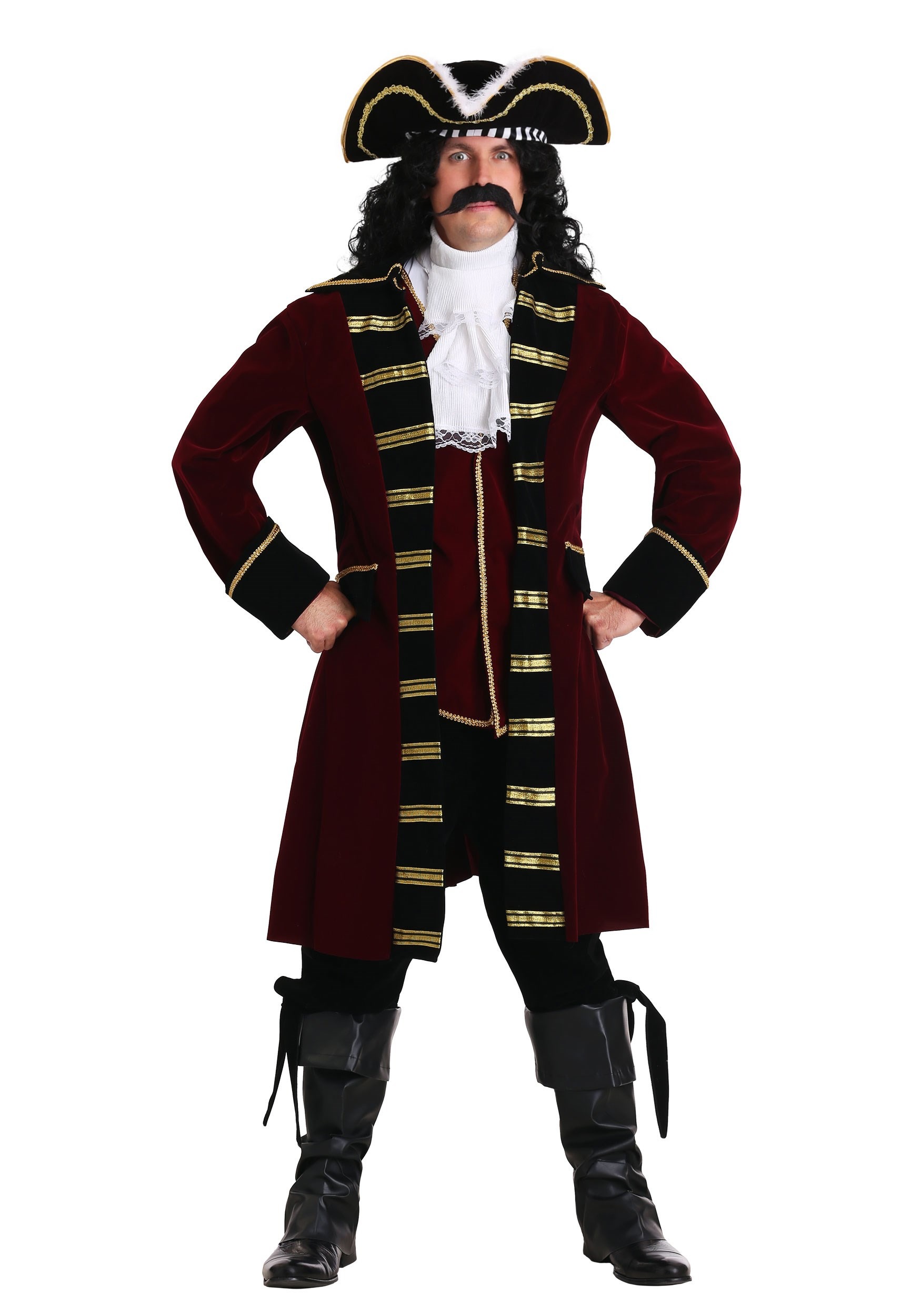 Photos - Fancy Dress Deluxe FUN Costumes Plus Size  Captain Hook Costume for Men | Exclusive Bla 