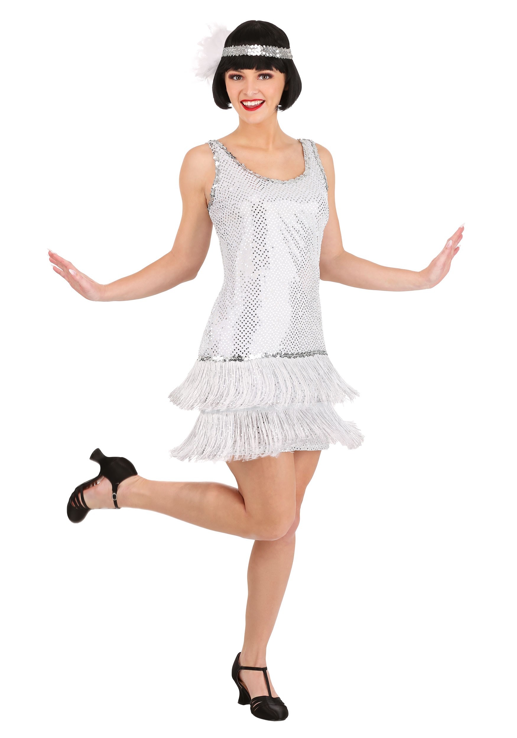 Photos - Fancy Dress Winsun Dress FUN Costumes Vibrant Silver Plus Size Flapper Dress Costume Gray FUN1000SL 