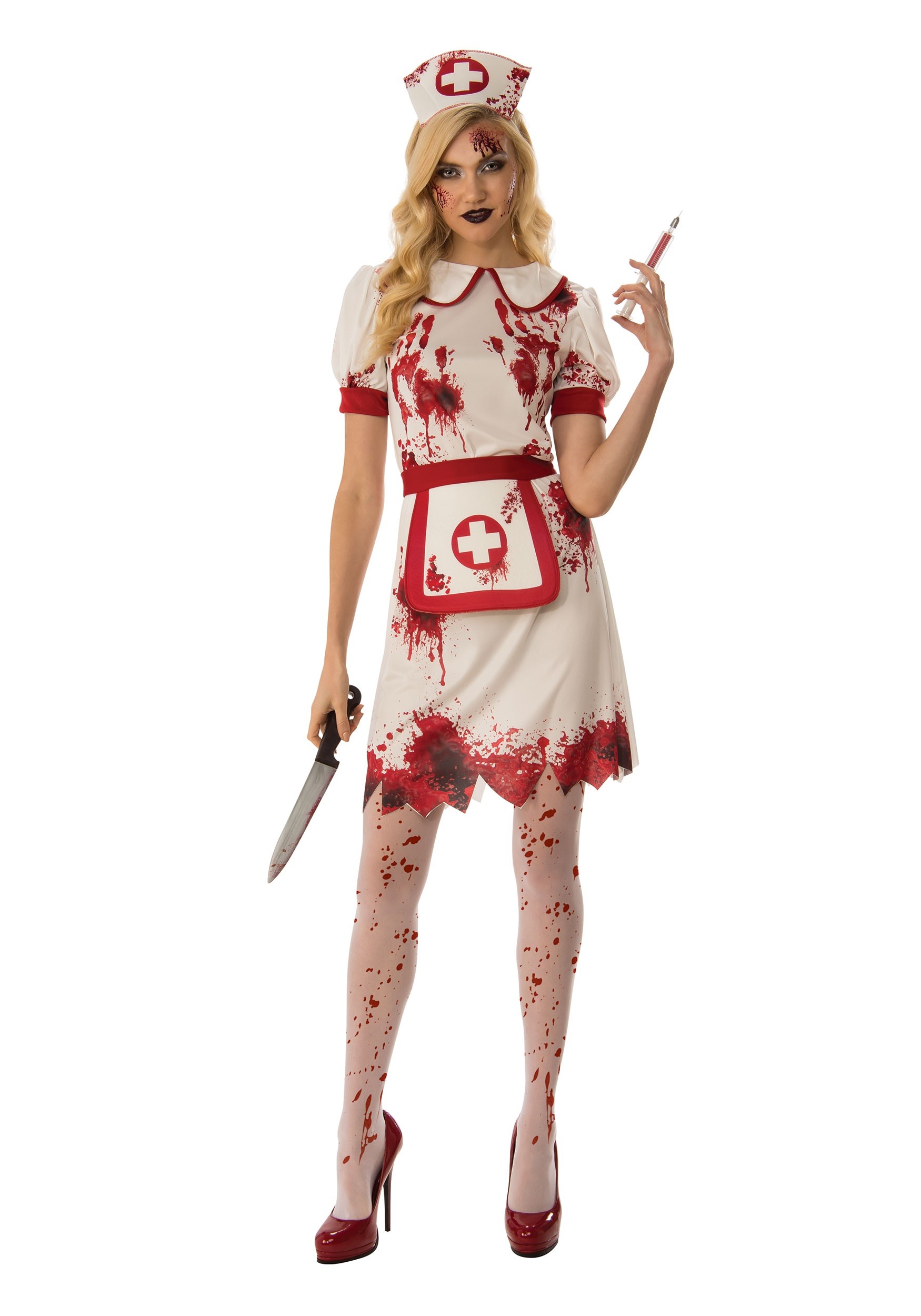 Photos - Fancy Dress Rubies Costume Co. Inc Women's Bloody Nurse Costume Dress Red/White RU 