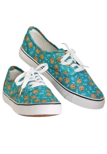 Womens Marvel I am Groot Teal Canvas Shoes