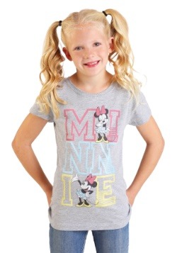 Girl's Minnie Mouse Stacked Varsity Letter T-Shirt