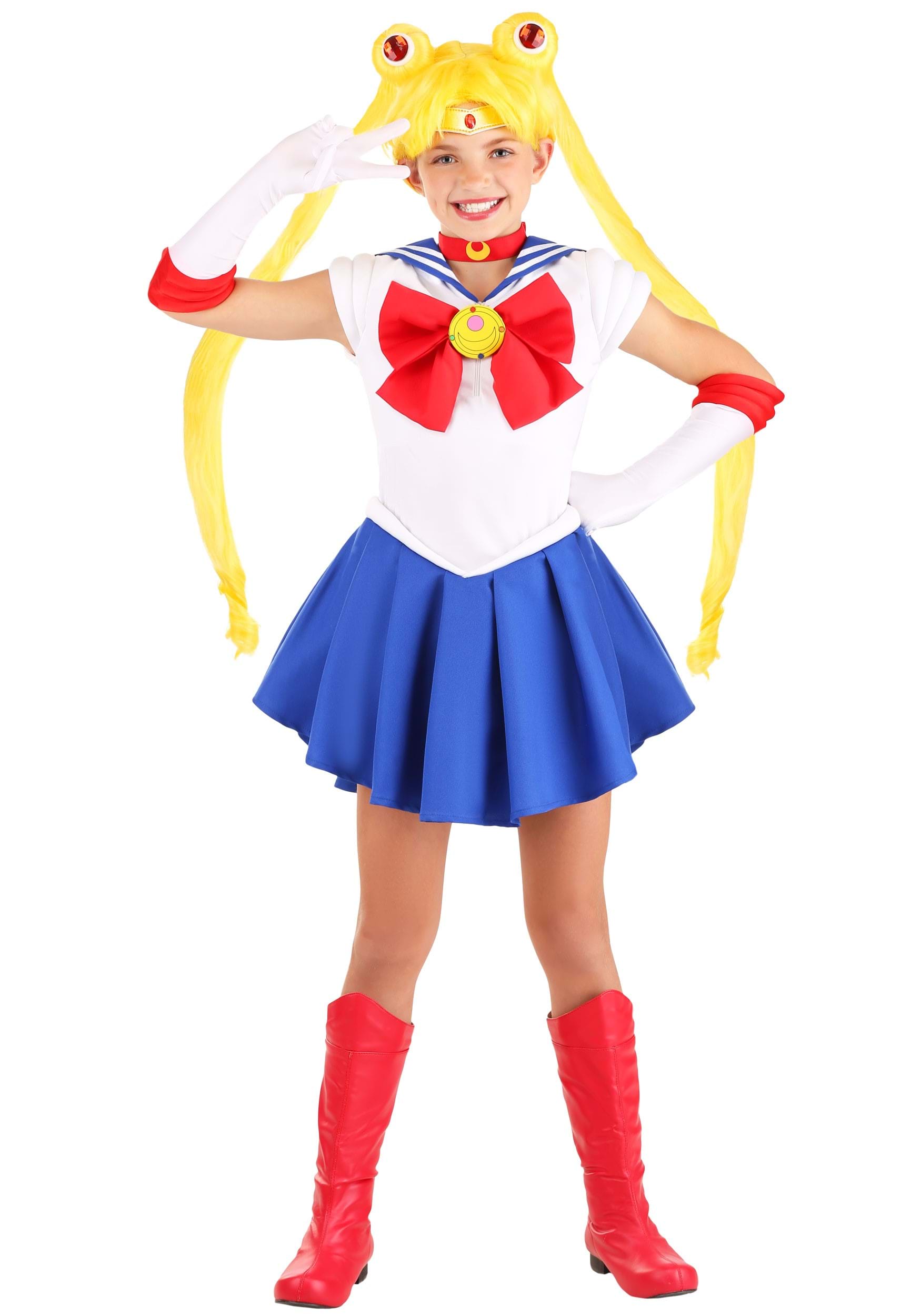 Photos - Fancy Dress MOON FUN Costumes Girl's Sailor  Costume Blue/Red/White FUN6293CH 