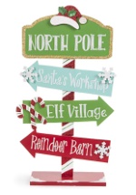 North Pole Direction Arrow Sign Wall Décor Christmas