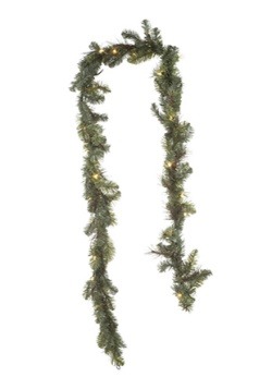 9' Mixed Pine Garland with Clear Lights
