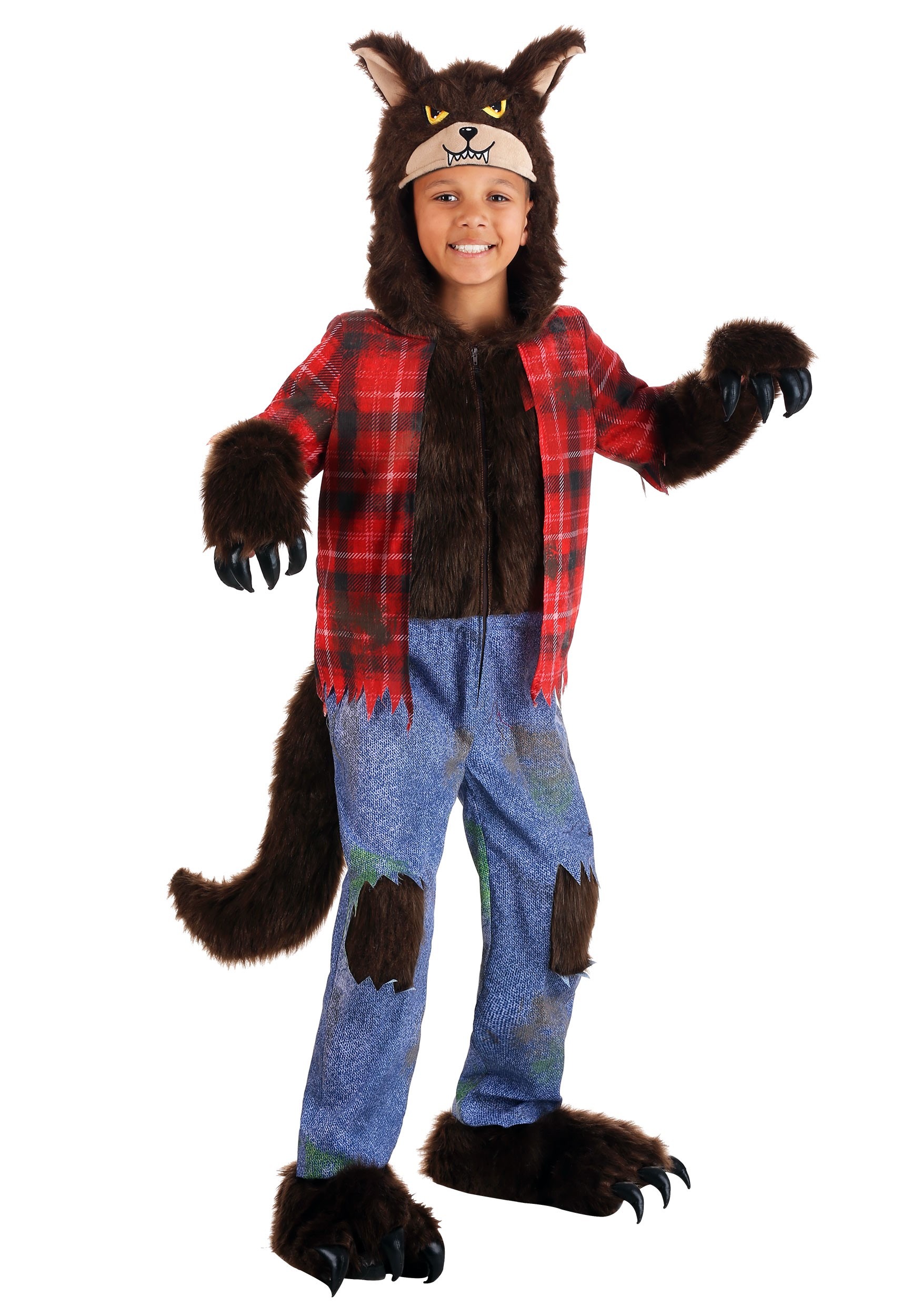 Photos - Fancy Dress FUN Costumes Exclusive Child Brown Werewolf Costume Brown/Blue/Red