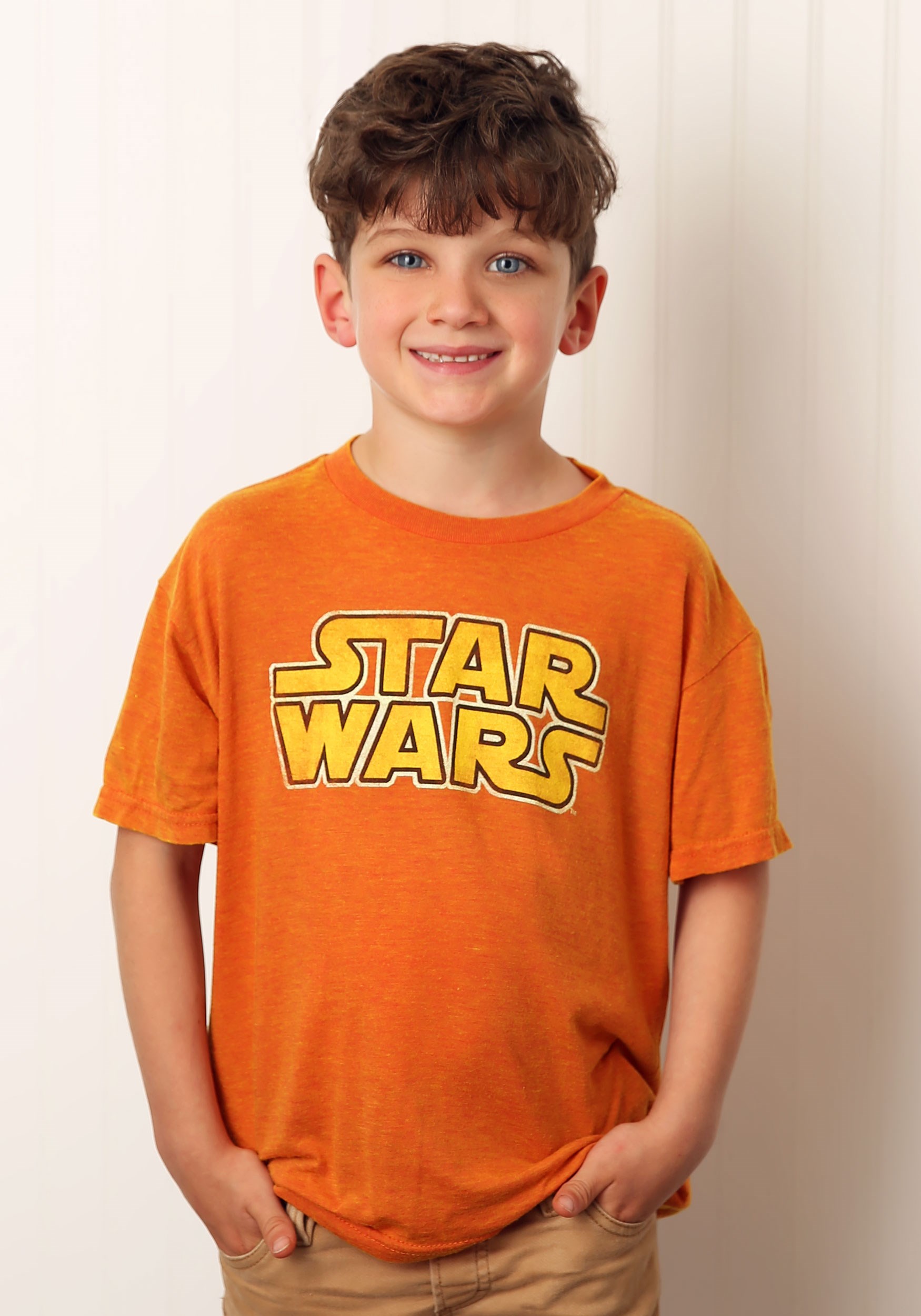 Star Wars Logo Orange Burnout Kids T-Shirt