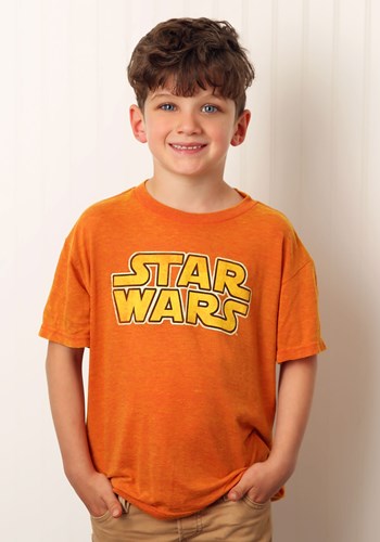 Star Wars Logo Boys Orange Burnout TShirt Update