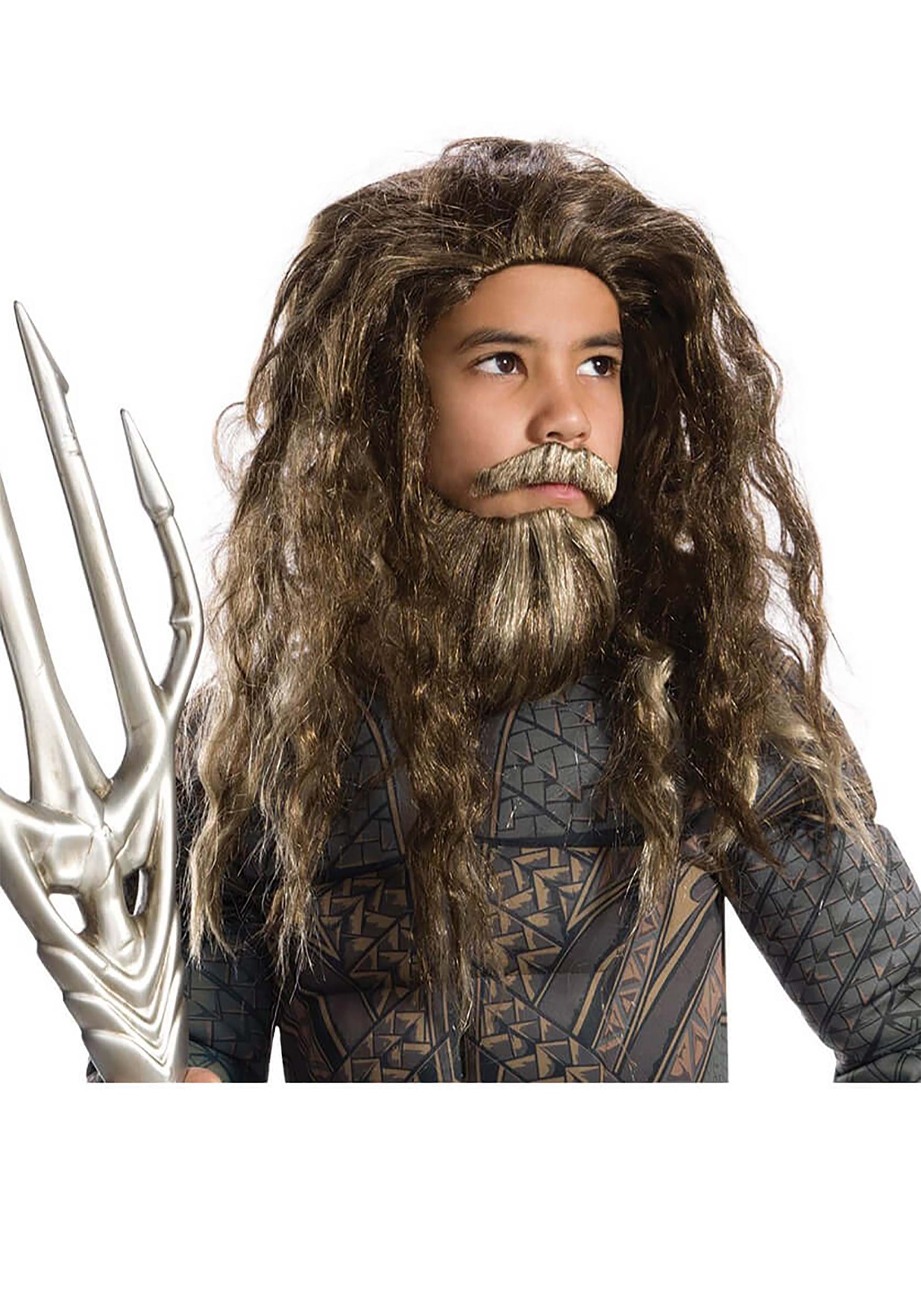 Aquaman Beard and Wig Set for Kids | Aquaman Accessories