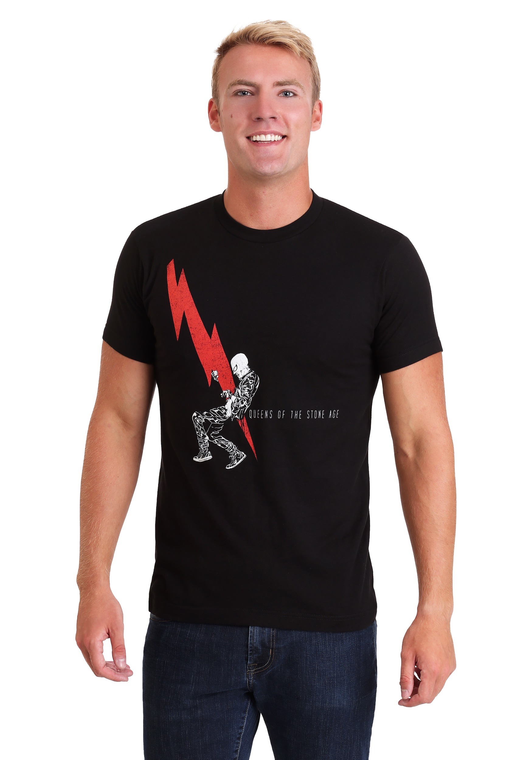 Man with Lightning Queens of the Stone Age Shirt