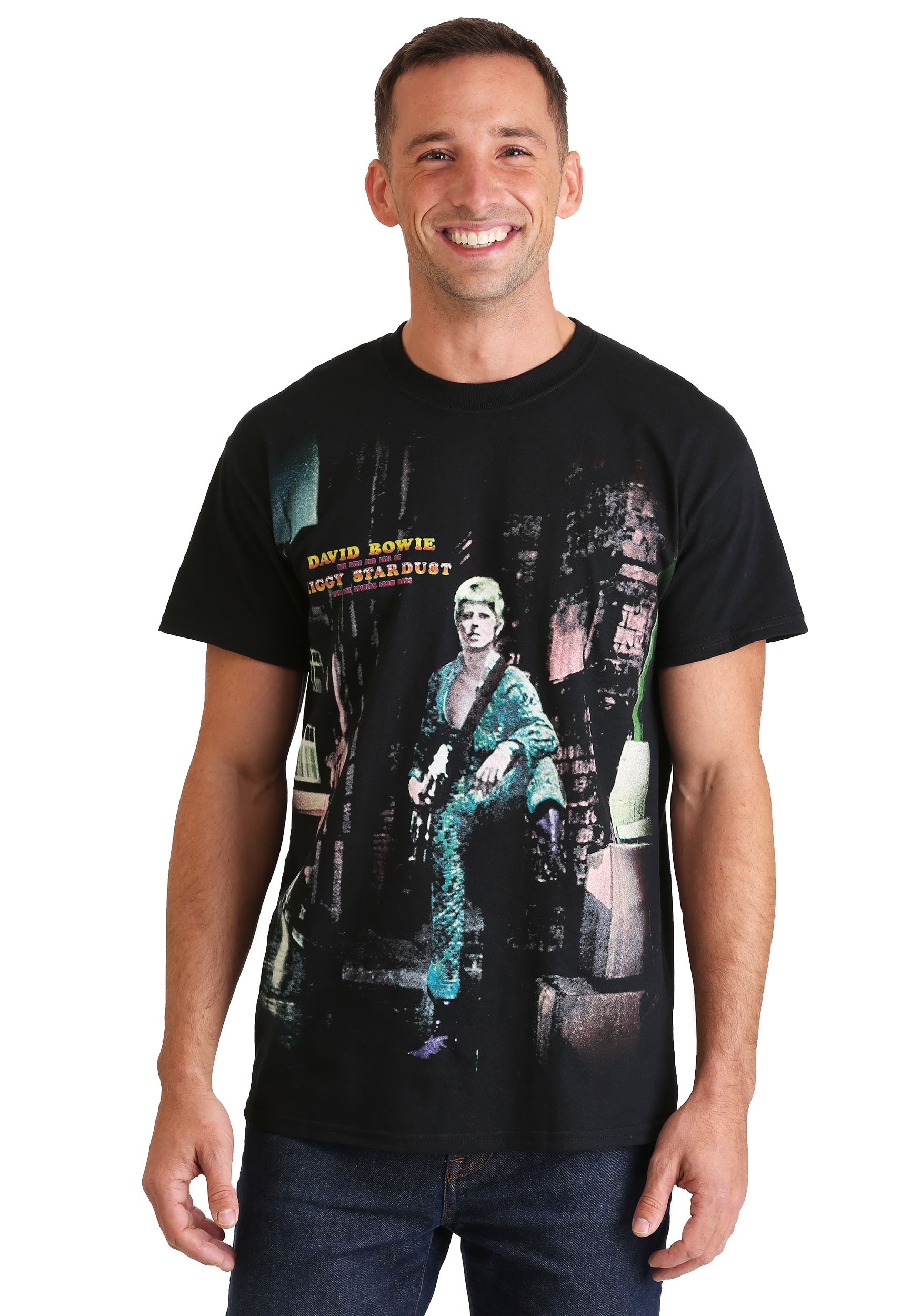 Ziggy Stardust David Bowie Black Athletic T-Shirt for Men
