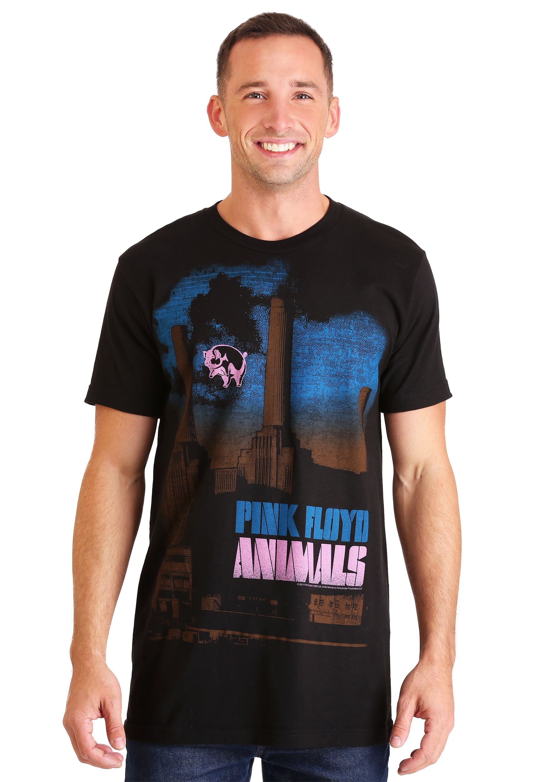 Pink Floyd Animals Pig Stain Black T-Shirt for Men