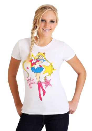 T-Shirt | Junior | White | Women | Moon | Star