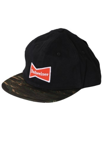 Budweiser Bowtie Black/Camo Flatbill Hat