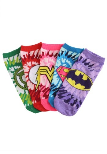 Womens Tye Dye DC Comic Justice League 5 Pair Lowcut Socks