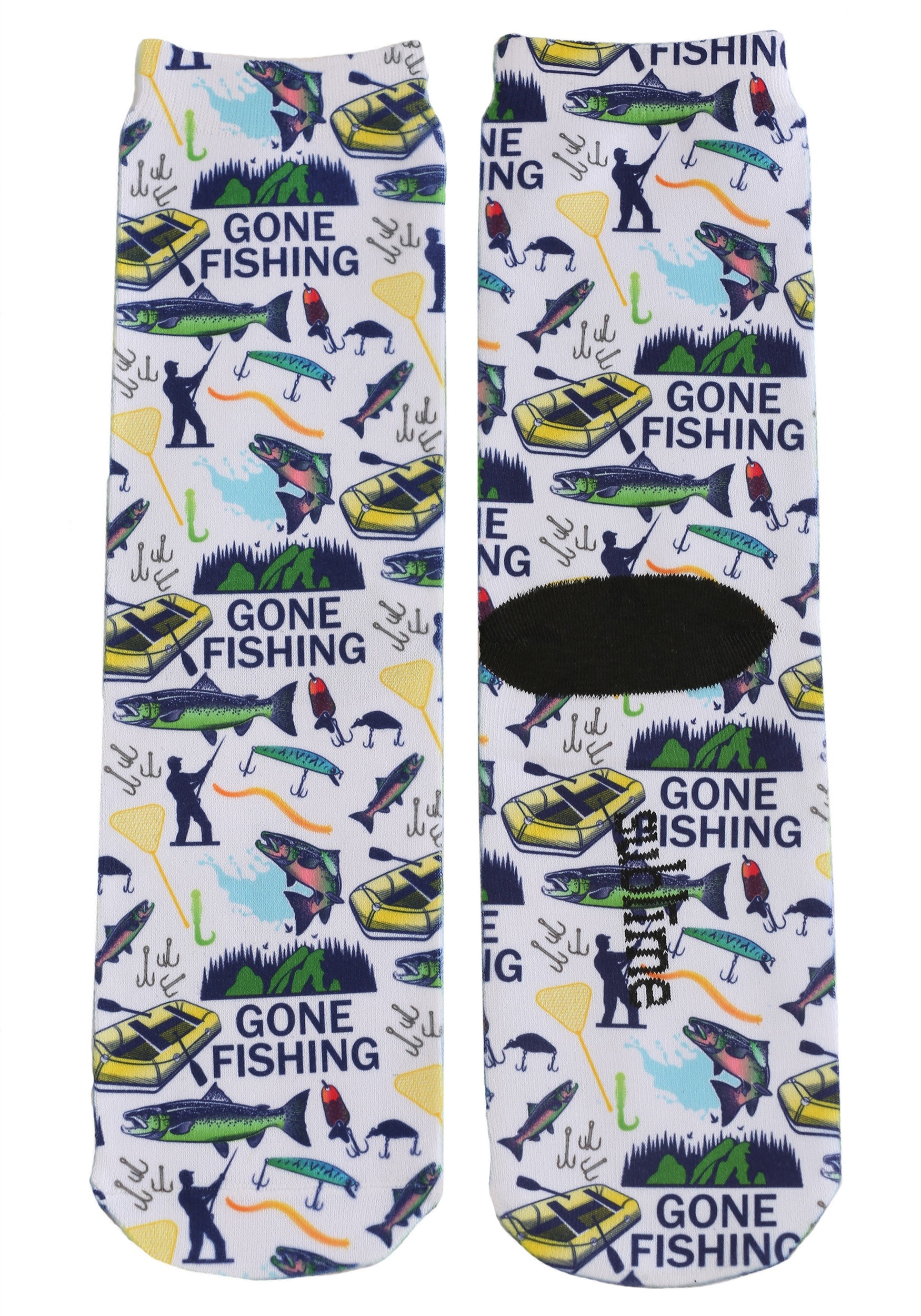 Adult Gone Fishing Crew Socks