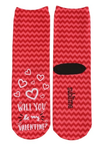 Will You Be My Valentine Adult Crew Socks