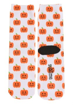 Adult's Halloween Pumpkins White Crew Socks