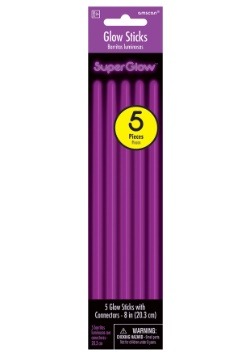 Purple Glowsticks - 8" Pack of 5