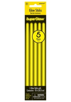 Yellow Glowsticks - 8" Pack of 5
