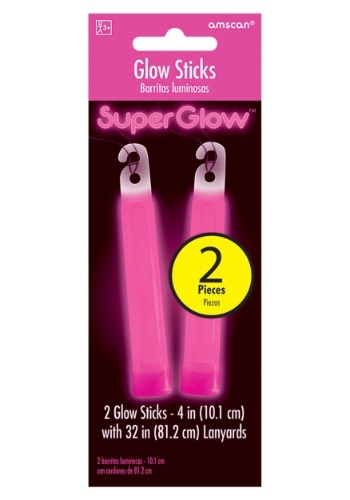 4 Inch Pink Glow Sticks Pack of 2